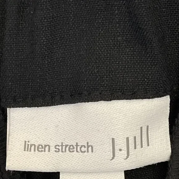 J. Jill Linen Stretch Pull-On Pants Size Small Black Old Money Office Business - Picture 8 of 12